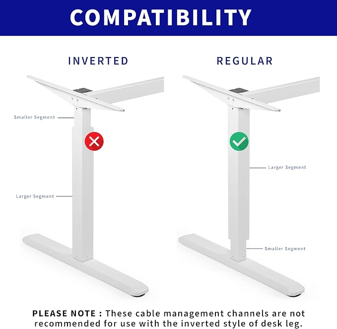 VIVO White 14 inch Cable Management Channel for Desk Leg, DESK-AC01-1MW - Image 5