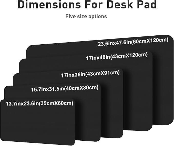 Aothia Leather Desk Pad Protector, Mouse Pad, Office Desk Mat, Non-Slip PU Leather Desk Blotter, Laptop Desk Pad, Waterproof Desk Writing Pad for Office and Home (Black,36" x 17") (Pack of 2) - Image 7