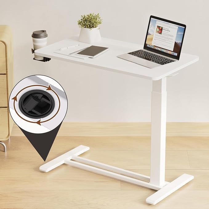 FLEXISPOT 28" Mobile Standing Desk Pneumatic Lift Computer Workstations - Image 5