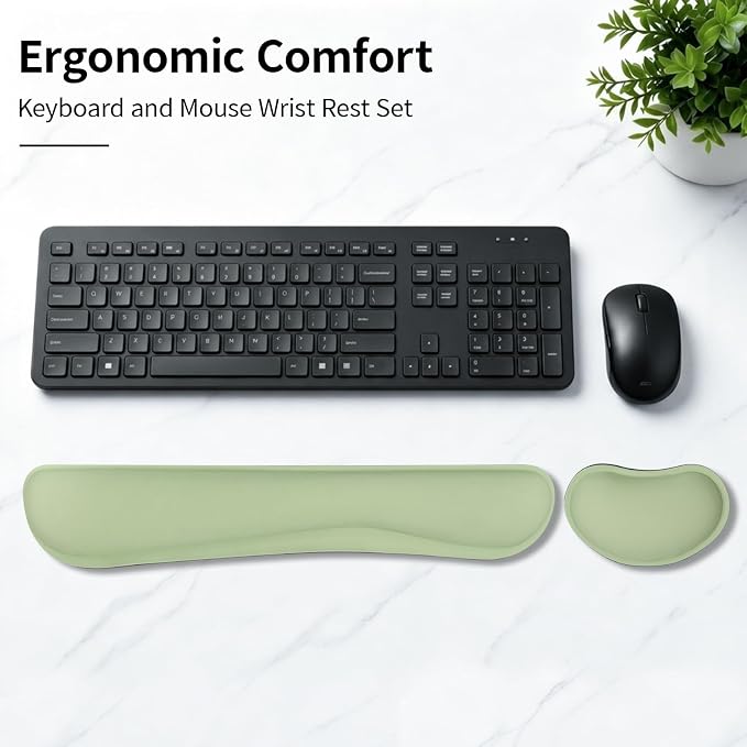 Bloss 2 Green Wrist Rest for Mouse & Keyboard, Ergonomic Wrist Support - Image 2