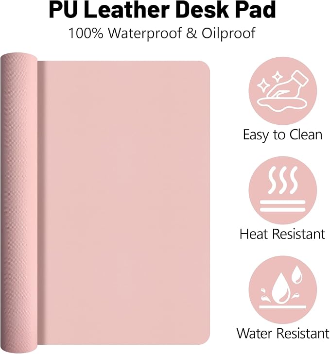 Desk Mat Set,3-in-1 Mouse Pad with Wrist Rest and Keyboard Pad | 31.5" x 15.7" Ergonomic Keyboard and Mouse Pad Set, Memory Foam Keyboard Wrist Rest, Waterproof Computer Mat, Pink - Image 6