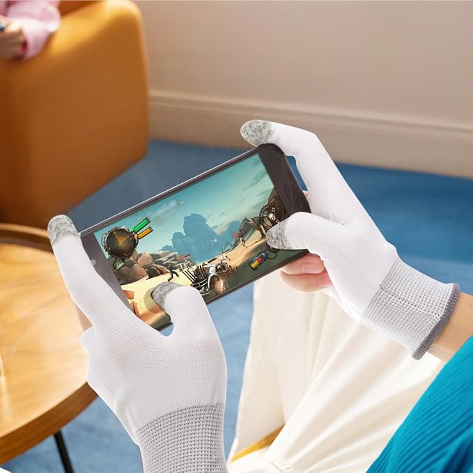 BESPORTBLE 2 Pairs Gaming Finger Gloves - Touchscreen Sleeves for Mobile Gaming, Esports & Free Fire - Breathable Nylon & Graphene for Sweaty Hands, Pro Gamer Gloves - Image 8
