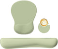 RICHEN Wrist Rest Support for Mouse Pad&Keyboard Set with Coaster,Concave Curved Memory Foam, Non-Slip Base Pain Relief Comfortable Easy Typing Pad for Home/Office (Sage Green) by RICHEN