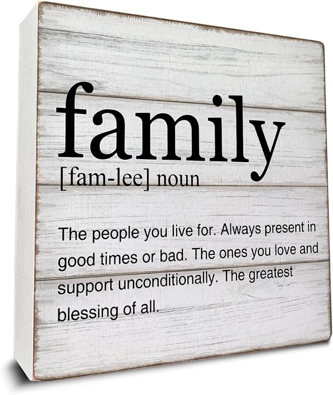 Family Definition Wooden Box Sign Family Quotes Desk Decor by Dumyum