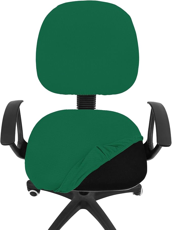 Smiry Office Computer Chair Covers for Desk Rotating Chair Protector | Stretch Jacquard Removable Washable Universal Slipcovers, Seat + Backrest Cover, Chritsmas Green - Image 4