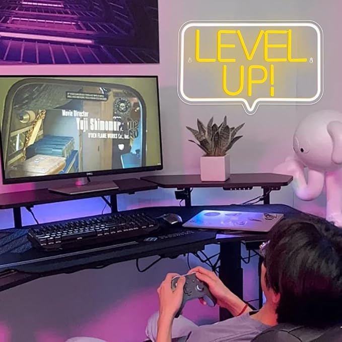 Level Up Neon Sign,Gaming Neon Light for Teens Room Decor, Arcade Games Victory Light Up Signs for Gamer Room Decor,for Teens, Boys, Gamer Gifts(16.73x10.62 inches) - Image 6