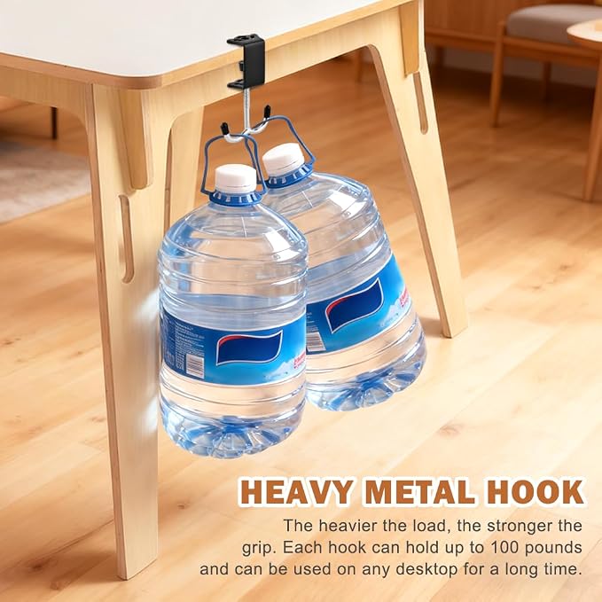 3 Pack Adjustable Desk Hook, Under Desk Handbag Hanger Purse Hook - Image 5