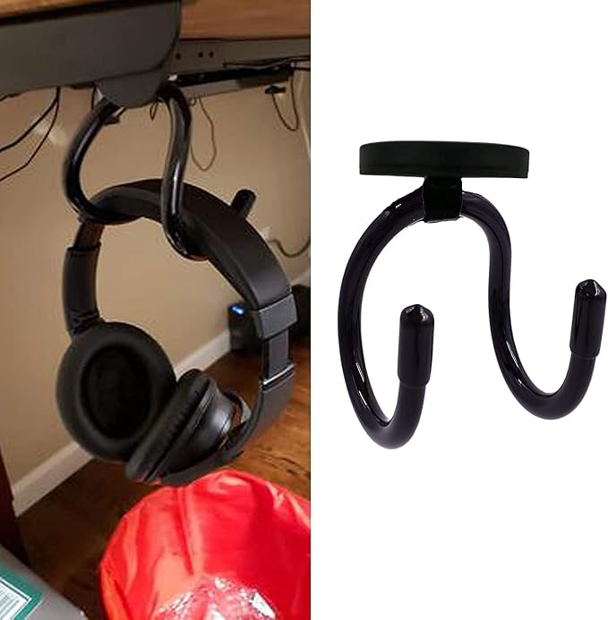 AUXPhome Magnetic Headset Holder up to 1 kg(2 lbs), Adjustable Headphone Holder Headphone Hanger Stand Headphone Hook for Computer/Gaming Headsets, Headphone - No Headsets - Image 5