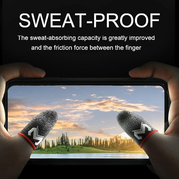8 Pack Gaming Finger Sleeves, Anti Sweat Gaming Thumb Sleeve Silver Fiber Thin Mobile Finger Protectors Smooth Feel Gamer Gloves Accessories for Most Touchscreen Devices Tablet Phone - Image 5