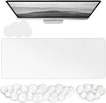 Gel Cloud Keyboard and Mouse Wrist Rest Set Cloud Silicone Clear Mouse Pad with Wrist Rest Extended Frosted Desk Mat Pad Acrylic Coaster Ergonomic Cute Wrist Pad for Computer Keyboard and Mouse 4PCS by WFCYGL