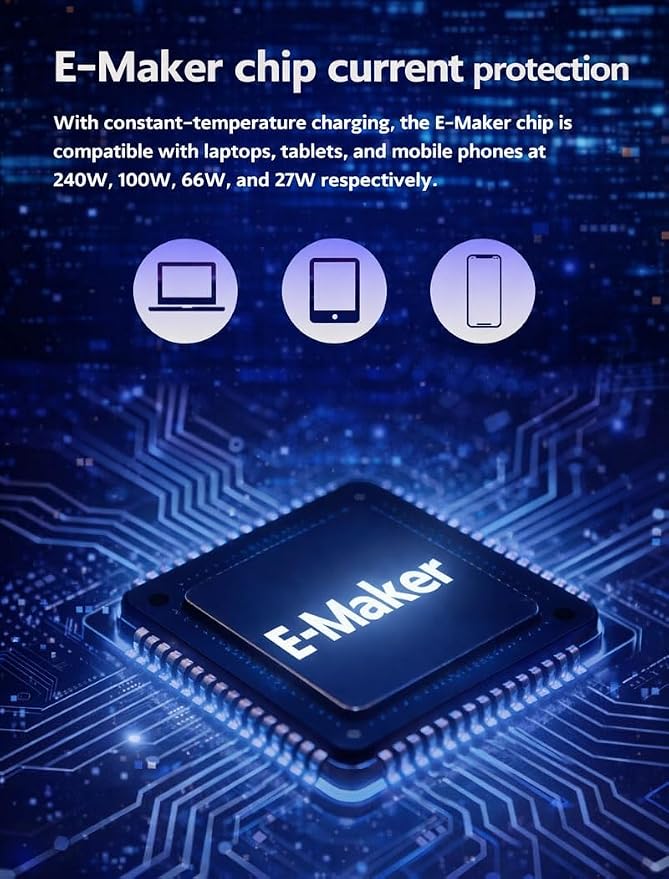 Invisible Holder Charger Cable, 240W Super Fast Charging with Stand, Built-in Phone Support Fast Charging Cord, Type C Braided Design for Gaming Office Travel (C to Type - C) - Image 5
