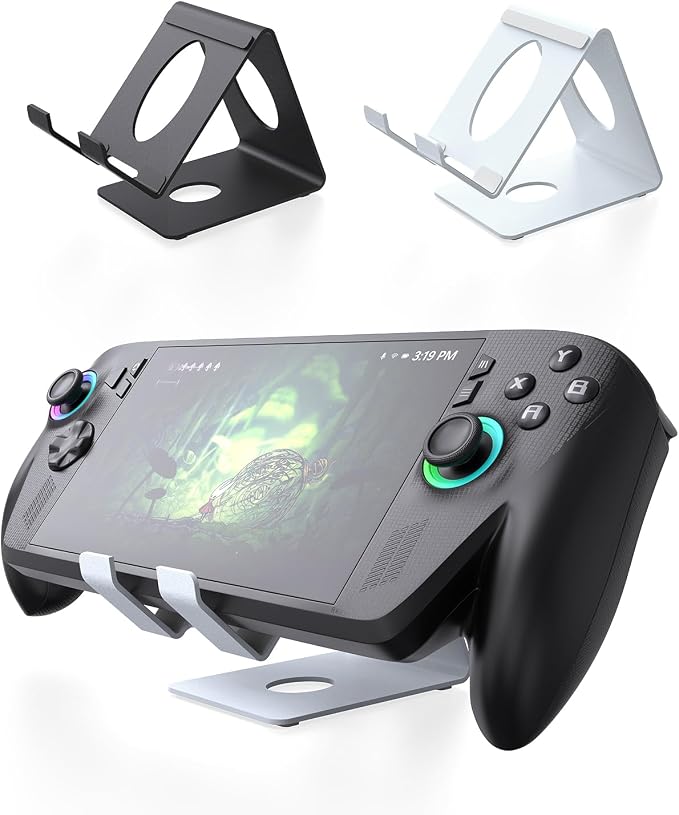 Desktop Stand Base for ROG Xbox Ally/ROG Xbox Ally X/Switch 2/for Steam Deck/Legion Go, Metal Tablet Bracket Non-Slip Holder Desk Storage Rack Support (Black) by Unknown