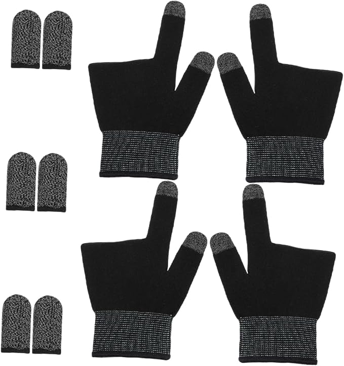 KICHOUSE 2pairs Ultra-Thin Gaming Finger Sleeves Comfortable Gloves for Mobile Gamers of Breathable Nonslip Sleeves for Extended Gaming Sessions and Billiards by kichouse