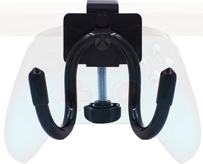 YYST Desk Mount Game Controller Holder Clamp On Hanger Holder Storage Rack Compatible with PS3/PS4/PS5/Xbox 360/Xbox One/S/X/Elite/Series S/Series X Controller, Pro Controller (1) by YYST