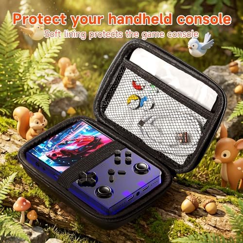 R40 Retro Handheld Game Console with Storage Case - Open Source System,3.5" IPS Screen, 18,000+ Classic Games, 128G TF Card, 3000mAh Battery, Portable Gaming Player for Travel, Blue - Image 7