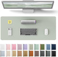 YSAGi Leather Desk Protector, Office Mat, Large Mouse Mat, Non-Slip PU Leather Blotter, Laptop Pad, Waterproof Writing Pad for Office and Home (Grayish Green, 23.6" x 13.8") by YSAGi