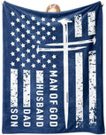 Christian Gifts for Men, Flannel Soft Man of God Blanket Decor, Religious Gifts for Men on Fathers Day Birthday Christmas, Spiritual Catholic Baptism Faith Based Gift for Man - 50" x 60" by Glydein