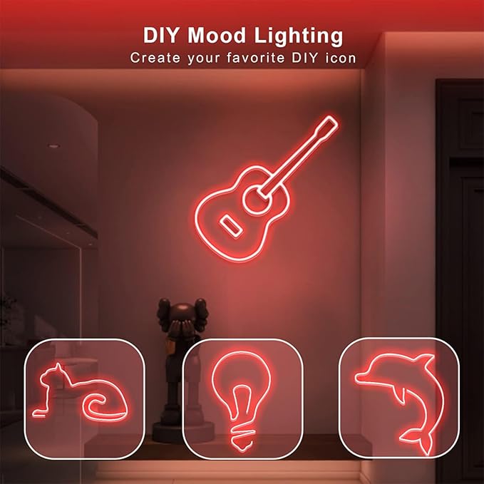 16.4FT RGB Neon Light Strip, 5V USB Led Strip Lights with Touch Controller, Flexible Neon Rope Lights for Bedroom, Party, Home Decor - Image 4
