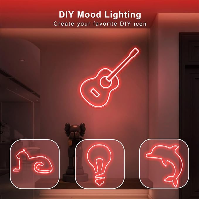 3.28FT RGB Neon Light Strip, 5V USB Led Strip Lights with Touch Controller, Flexible Neon Rope Lights for Bedroom, Party, Home Decor - Image 4