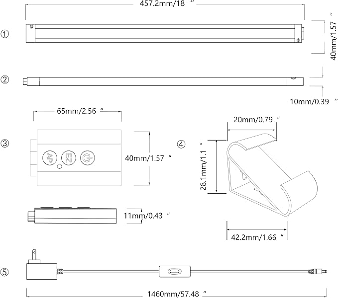 LAMPAOUS LED Light Bar, Dimmable RGB Lights, Light Bar with Alexa & Google Integration for Room, Desk, Monitor Backlight, Indoor Wall Washer - includes Remote Control (1-Bar 12 Inch Kit) - Image 6