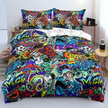 3D Print Gamepad Duvet Cover Set Gaming Comforter Covers and Pillowcases King Size Black Color Bed Set Gamer Beddings Boy Kid Bedroom Decorations by Holiyjog