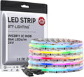 BTF-LIGHTING IP66 RGB WS2811 Smart IC FCOB COB LED Strip, UL Listed 864LEDs/m High Density Color Chasing Uniform Light, DC24V 24FT 12mm Width Tape Light for Home DIY Decor(No Adapter or Controller) by BTF-LIGHTING