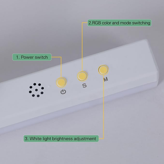 16 Inches Rechargeable Wall Lights Bar,Cold White with RGB - Image 6