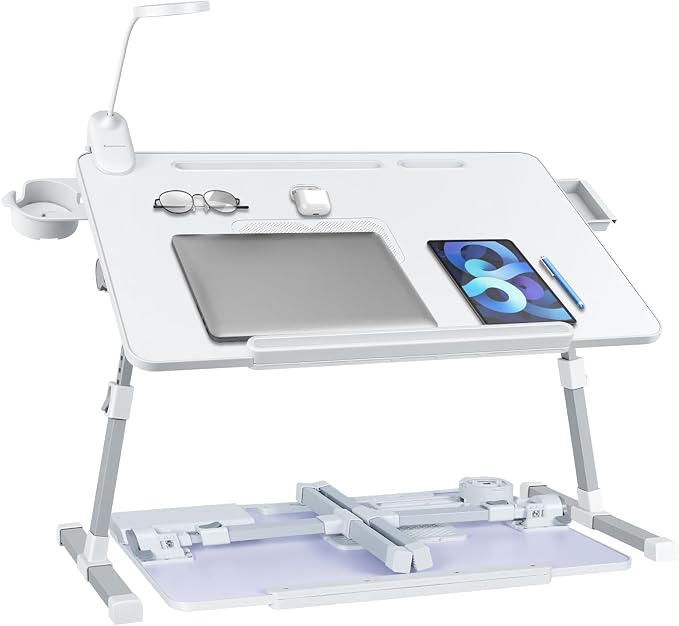 iXTRA Adjustable Laptop Lap Desk with Cooling Fan USB Light for Adults by IXTRA
