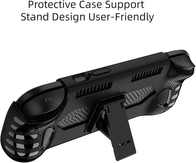 Protective Cover Case for Ayn Odin 3 Gaming Handheld with Stand Base, Shockproof Anti-Scratch Non-Slip TPU Protective Grip Cover for Ayn Odin3 Accessories (Black) - Image 5