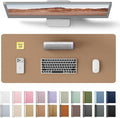 YSAGi Leather Desk Pad Protector, Office Mat, Large Mouse Pad, Non-Slip PU Blotter, Laptop Waterproof Writing for and Home (23.6" x 13.8", Khaki) by YSAGi