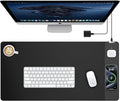TopMade Mouse Pad with 15W Wireless Charging, Classic Black Desk Mat | 31.5"x15.75" XXL Large Desk Pad, Waterproof Gaming Mousepad with Non-Slip Base, Includes 20W PD Adapter & 6.56ft Woven Cable by TopmadeProduct-Ordernow