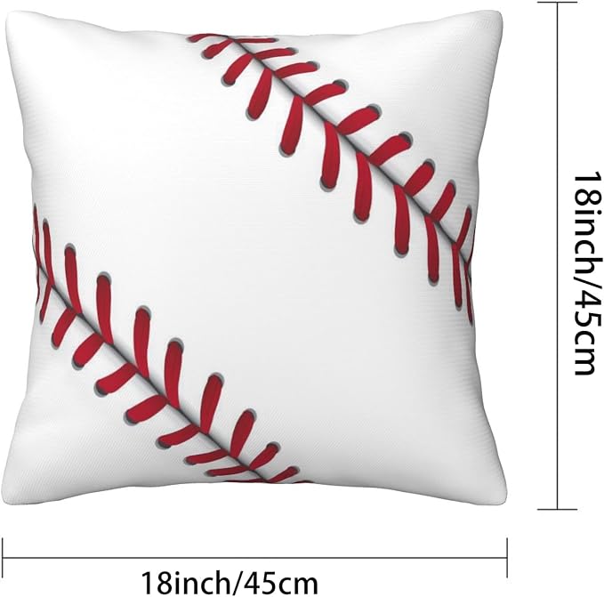 Baseball Throw Pillow Covers Set of 2, Soft 18x18 Inch Pillow Cases, Baseball Gifts for Boys & Baseball Lovers, Sports Decor for Living Room Bedroom Game Room (Basaball) - Image 2