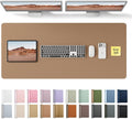 YSAGi Leather Desk Protector, Office Mat, Large Mouse Mat, Non-Slip PU Leather Blotter, Laptop Desk Pad, Waterproof Writing Pad for Office and Home (Khaki, 47" x 17") by YSAGi