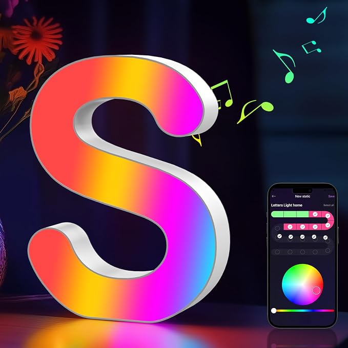Light Up Letters Marquee Letter LED Lights Music Sync RGB Color Changing by MeRGB