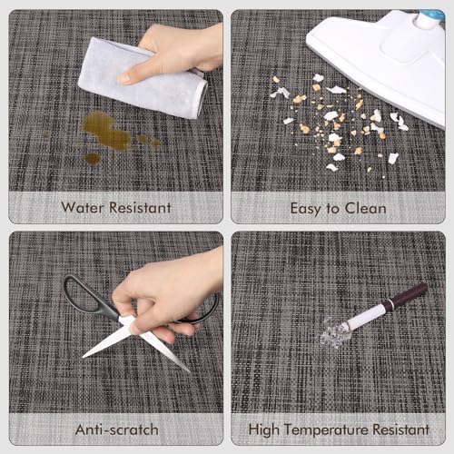 Blvornl Office Chair Mat for Hardwood Floor, Computer Chair Mat, 45"x 53" | Black, Waterproof, easy to clean, suitable for hardwood, laminate, Rattan Woven Pattern, Durable Solid PVC Material - Image 4