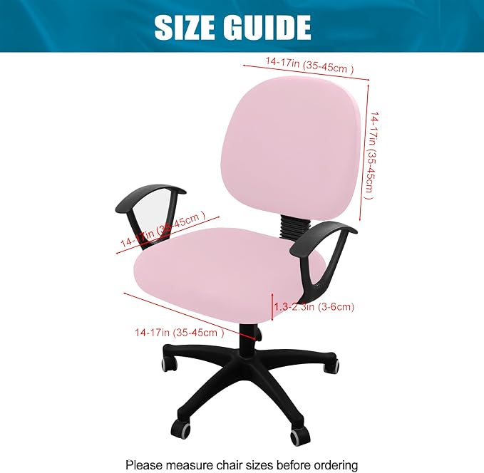 Smiry Stretch Printed Office Computer Desk Chair Covers for Seat & Backrest | Stretch Fit, Soft Fabric Universal Washable Removable, Anti-Dust Rotating Chair Slipcovers Protector - Image 4