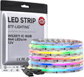 BTF-LIGHTING IP66 RGB WS2811 Smart IC FCOB COB LED Strip, UL Listed 864LEDs/m High Density Color Chasing Uniform Light, DC12V 16.4FT 12mm Width Tape Light for Home DIY Decor(No Adapter or Controller) by BTF-LIGHTING