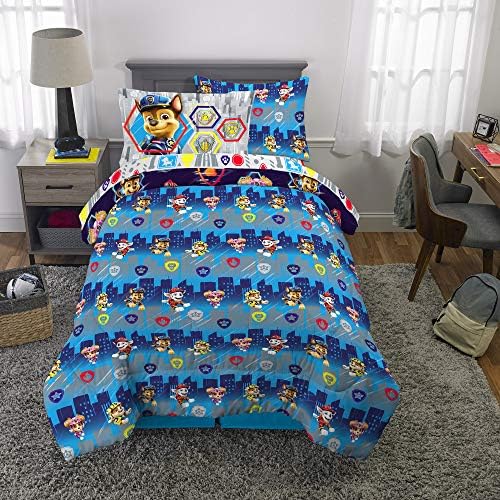 Franco Kids Bedding Super Soft Comforter and Sheet Set with Sham, 5 Piece Twin Size, Paw Patrol Movie - Image 6