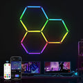 HYPERLITE Hexagon Garage Lights: Gen IV-3 Grid RGB Hexagon LED Lights with Music Sync Mode, App & Remote Control, Multi-Color Honeycomb Light for Gaming Room, Gym, Garage by HYPERLITE