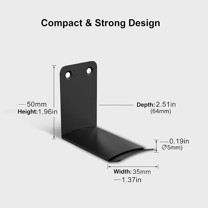 Heavyrain 2PCS Under Desk Headphone Hanger | Storage Hook Metal Desk Edge Hook Hanger with Clamp-On Design (Medium) - Image 6