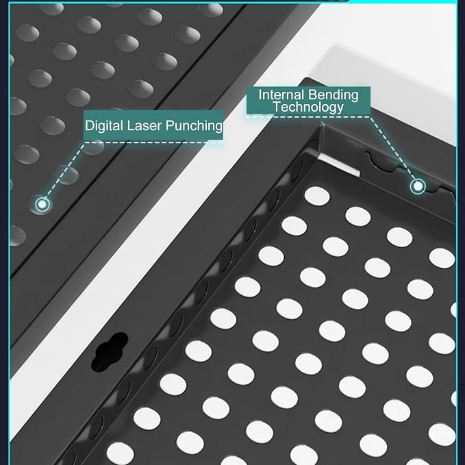 Desk Pegboard Metal Gaming Pegboard Black Peg Board Organizer with 20 Pcs Hooks for Office, Garage Tools, Kitchen, Craft(100x80cm/39x31in) - Image 5
