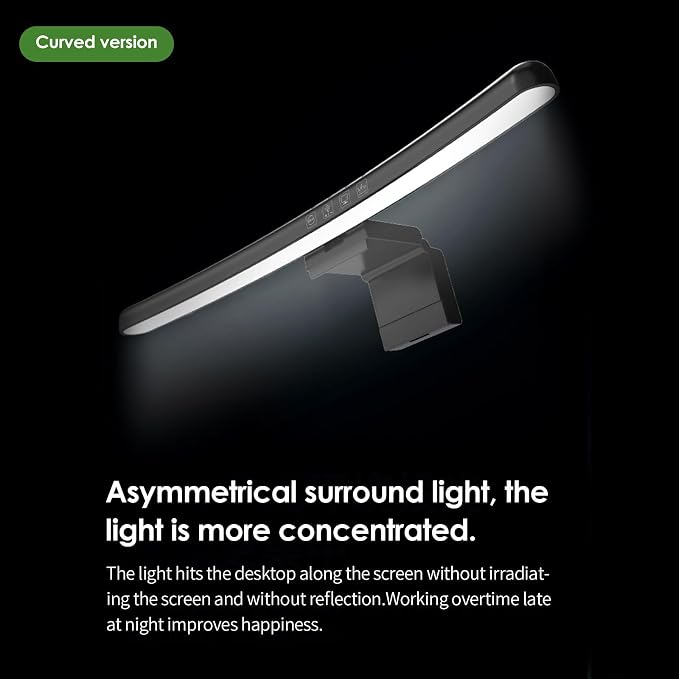 BY-J Computer Monitor Light Bar, Eye-Care USB Reading LED Task Lamp with Touch Control, Fit for Curved Monitor, No Screen Glare Dimmable Desk Lamp Computer Monitor Light Bar for Screen Home Office - Image 2