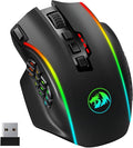 Redragon Wireless Gaming Mouse, MMO Gaming Mouse UP 16,000 DPI, 16 Macro Programmable Buttons, RGB Rechargeable with 12 Side Buttons, 70Hrs for PC Laptop MOBA FPS, M901P-KS by REDRAGON