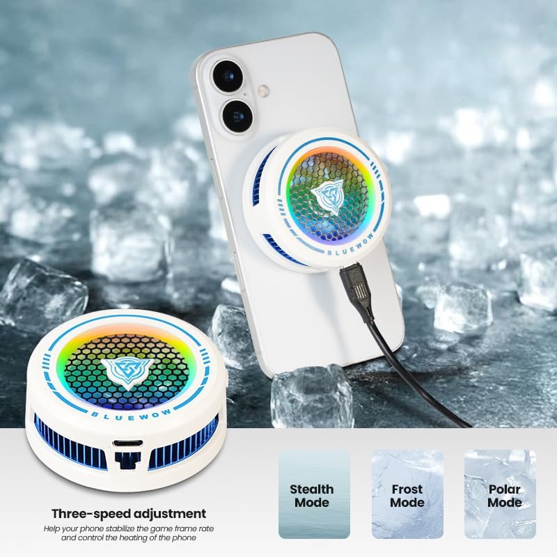 X109 PRO Phone Cooler Kit - Magnetic & Clip-On Gaming Fan with TEC Cooling, 3 Smart Modes, RGB Light & Triggers for iPhone, CODM, PUBG Mobile - Black - Image 5