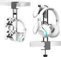 Headphone Stand with Controller Holder, Aluminum Under Desk Clamp Headset and Controller Stand - 2 in 1 Headphone Hanger for Desktop PC Gaming Accessories Organizer with PS5 Xbox Series S by Unknown