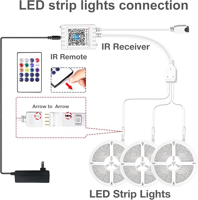 DAYBETTER Led Strip Lights Waterproof, Smart Outdoor Lights, Led Light Strips with Remote, App Control, 5050 RGB Color Changing Led Lights for Bedroom, Roof Eaves, Room Decor 50 ft(3 Rolls of 16.4ft) - Image 7