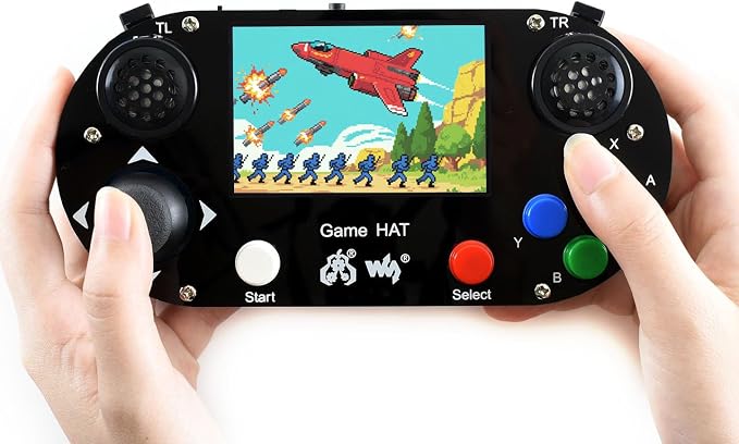 Waveshare Game HAT, Compatible with Raspberry Pi 4B/3B/3B+/Zero/Zero W/Zero WH, Retro Gaming Console wth 3.5inch IPS Screen, Joystick, and Buttons, 480×320, Onboard Speaker and Earphone Jack by Waveshare