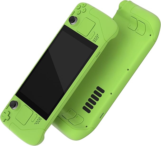 eXtremeRate DIY Full Set Shell with Buttons for Steam Deck LCD, Custom Faceplate Back Plate Replacement Shell for Steam Deck LCD - Green [Console NOT Included] by eXtremeRate