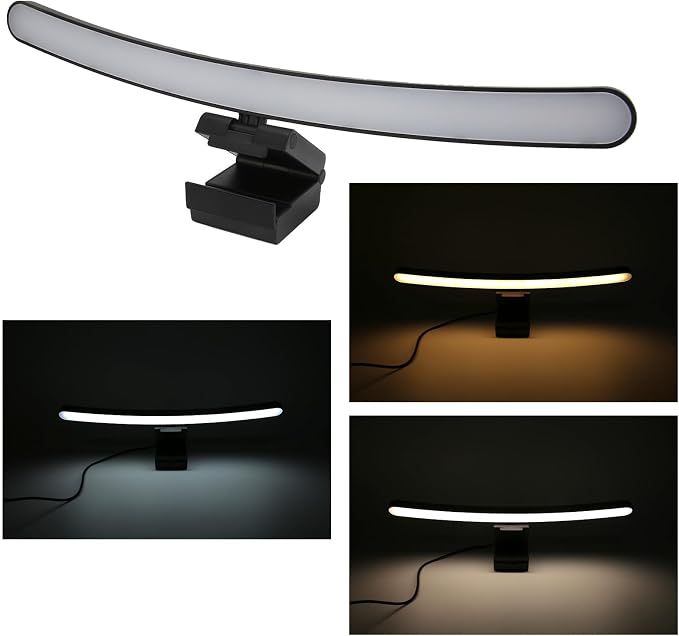Yunseity Curved Monitor Light Bar, Reading LED Monitor Light with 3 Color Temperature Modes Stepless Dimming, Touch Control Computer Monitor Lamp Bar, No Screen Glare for Home Office - Image 7
