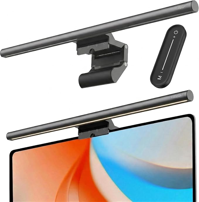 YEELIGHT Monitor Light Bar with Remote, Computer Monitor Lamp for Home Office Gaming, 250LM No Glare Eye-Care Screen Bar, Touch Control USB Desk Lamp with Stepless Dimming for Flat & Curved Monitor by YEELIGHT